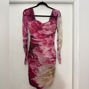 Elegant Pink Floral Dress